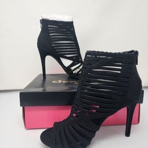 Charlotte Russe Black Strappy Heels